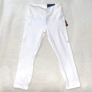 RBX White Workout Leggings - Capri length, SMALL